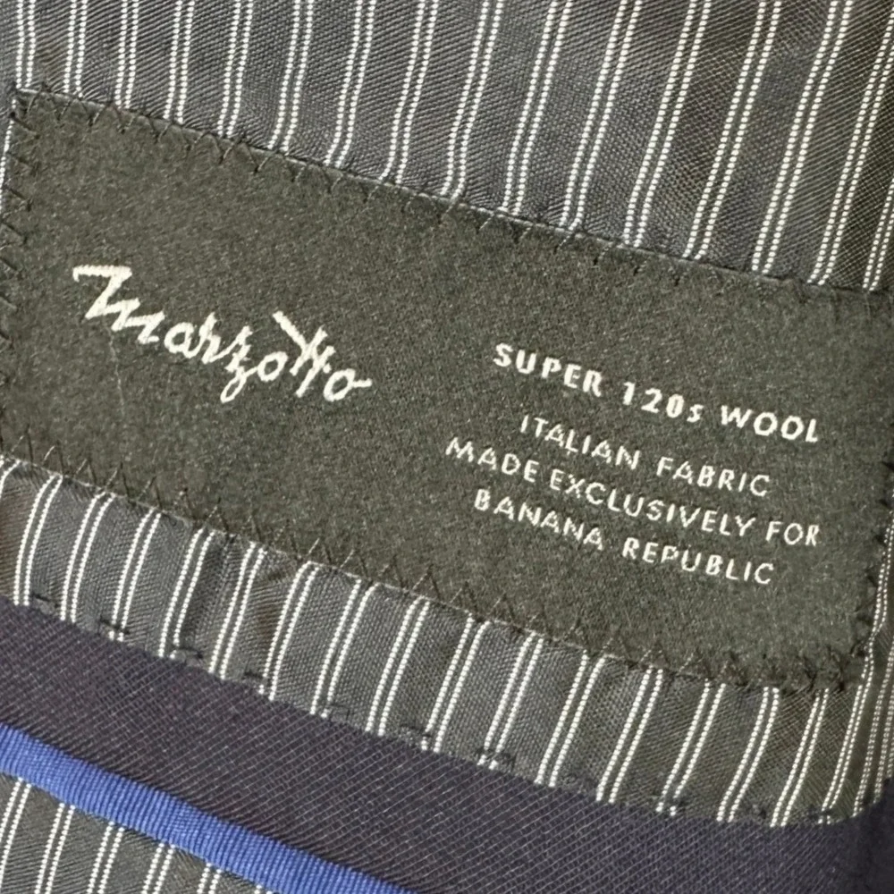 Banana Republic Blazer Mens 44R Blue  Slim Fit Marzotto Italian Super 120s Wool